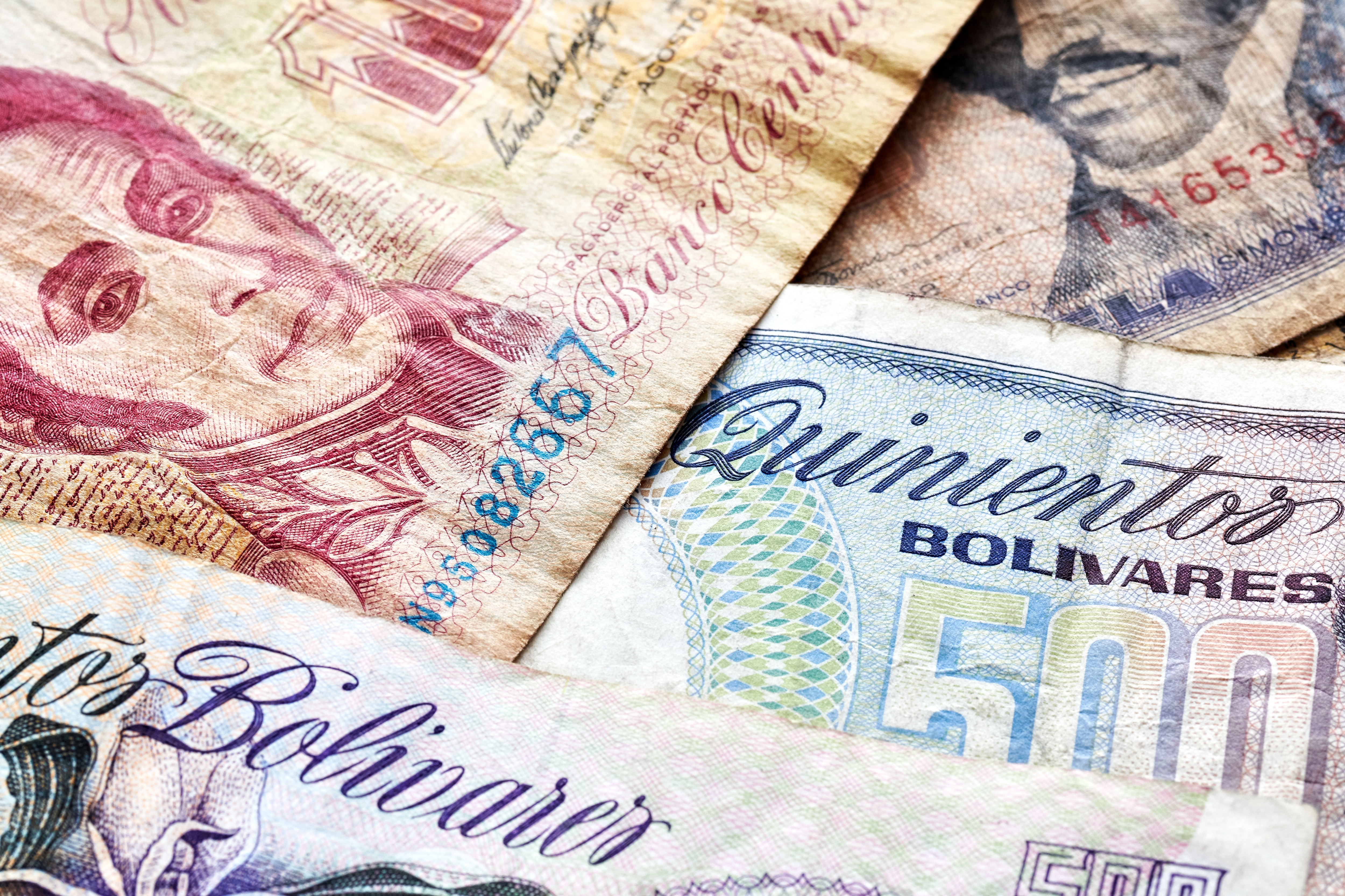 A close up of Venezuelan bolívares.