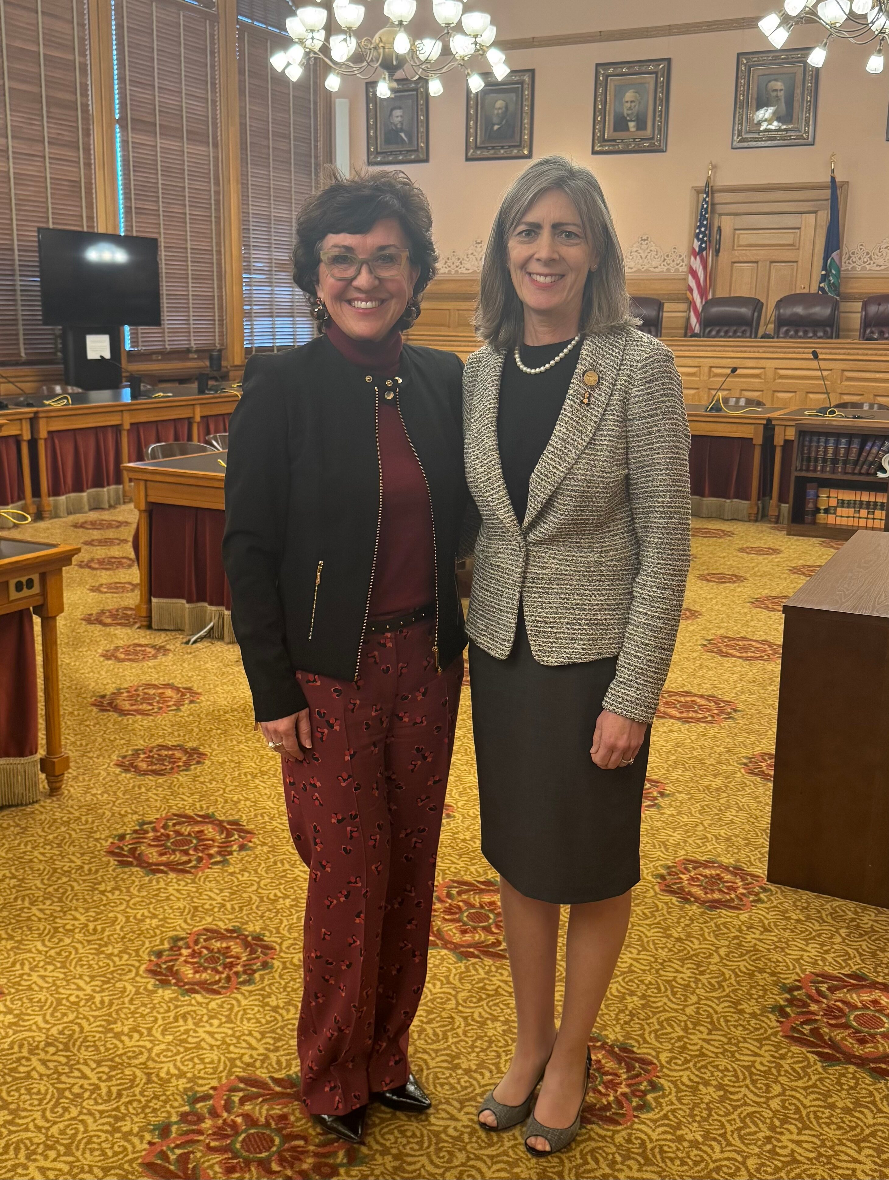 Kim Borchers and Kellie Warren at the Kansas State Capitol.